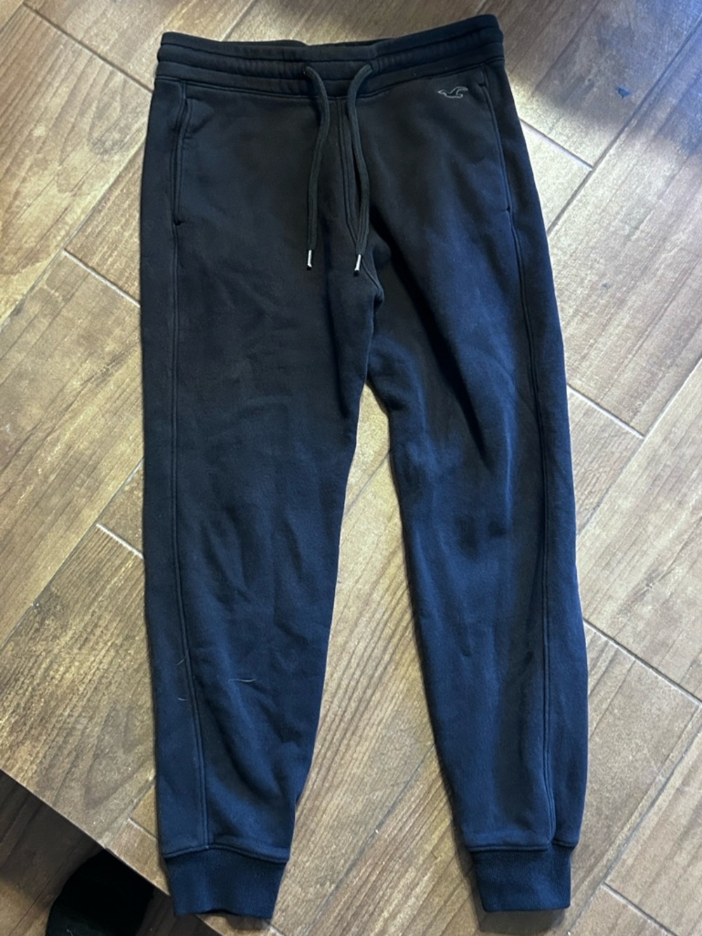 Hollister Womens Black Drawstring Fleece Joggers